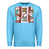 Ocean Blue baseball mom Premium Sweatshirt - LillyAllenDesigns