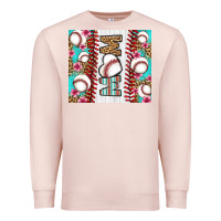 Pale Pink baseball mom Premium Sweatshirt - LillyAllenDesigns