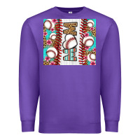 Purple baseball mom Premium Sweatshirt - LillyAllenDesigns