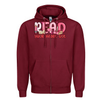 Burgundy read your heart out Zipper Hoodie - MaliasSmallBusiness