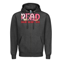 Charcoal Heather read your heart out Zipper Hoodie - MaliasSmallBusiness
