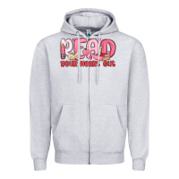 Heather Grey read your heart out Zipper Hoodie - MaliasSmallBusiness
