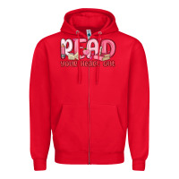 Red read your heart out Zipper Hoodie - MaliasSmallBusiness
