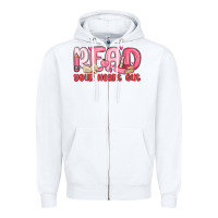 White read your heart out Zipper Hoodie - MaliasSmallBusiness
