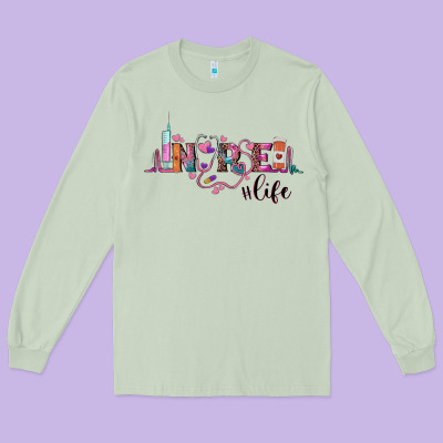 Nurse Life Long Sleeve Tee Designed By Barkaloodesign