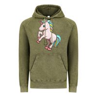 Vintage Olive cute unicorn Vintage Hoodie - FaDigitalArtStudio