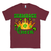 Burgundy shamrock queen crown leopard glitter Classic Tee - Artiststas
