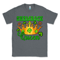 Charcoal Heather shamrock queen crown leopard glitter Classic Tee - Artiststas