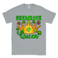 Heather Grey shamrock queen crown leopard glitter Classic Tee - Artiststas