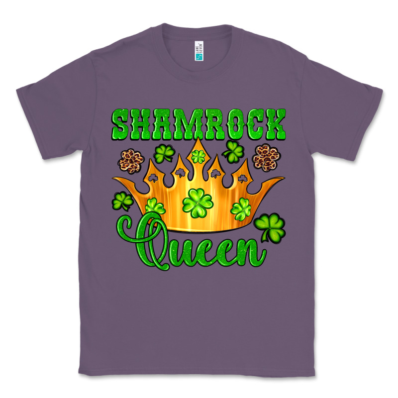 Shamrock Queen Crown Leopard Glitter Classic Tee by Artiststas | Teevron