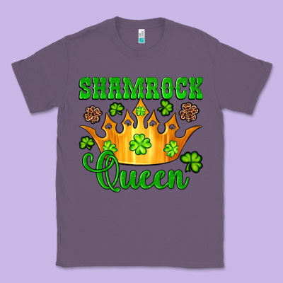 Shamrock Queen Crown Leopard Glitter Classic Tee Designed By Artiststas