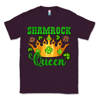 Plum shamrock queen crown leopard glitter Classic Tee - Artiststas