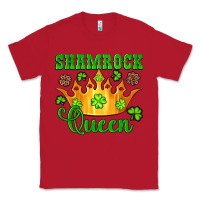 Red shamrock queen crown leopard glitter Classic Tee - Artiststas