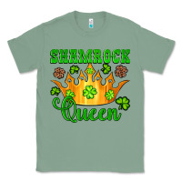 Sage shamrock queen crown leopard glitter Classic Tee - Artiststas