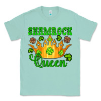 Seafoam shamrock queen crown leopard glitter Classic Tee - Artiststas