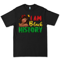 Black i am black history with afro black girl Premium Tee - texasbilliewilder
