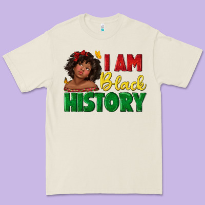 Premium Tee i am black history with afro black girl