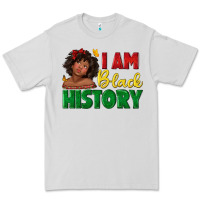 Dove Grey i am black history with afro black girl Premium Tee - texasbilliewilder