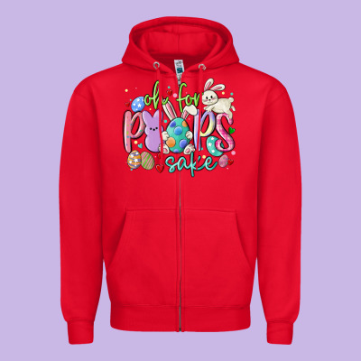 Oh For The Peeps Sake Zipper Hoodie Designed By Maliassmallbusiness