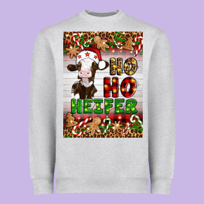 Christmas Ho Ho Ho Heifer Heavyweight Sweatshirt Designed By Artiststas