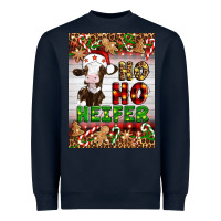 Navy Christmas Ho Ho Ho Heifer Heavyweight Sweatshirt - Artiststas
