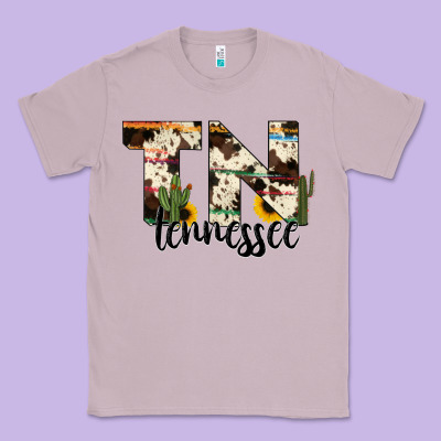 Tenesse State Cowhide Serape Cactus Classic Tee Designed By Ranaportraitstore
