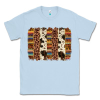 Dusty Blue serape sunflower cowhide leopard brushstroke Classic Tee - AdoDesignShop