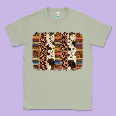 Serape Sunflower Cowhide Leopard Brushstroke Classic Tee Designed By Adodesignshop