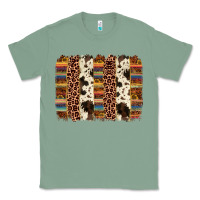 Sage serape sunflower cowhide leopard brushstroke Classic Tee - AdoDesignShop
