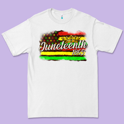 Premium Tee juneteenth 1865 with crown flag