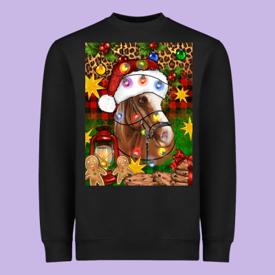 Christmas Horse Heavyweight Sweatshirt Designed By Artiststas