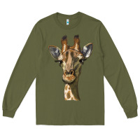 Army Green giraffe head Long Sleeve Tee - LillyAllenDesigns