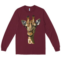 Burgundy giraffe head Long Sleeve Tee - LillyAllenDesigns