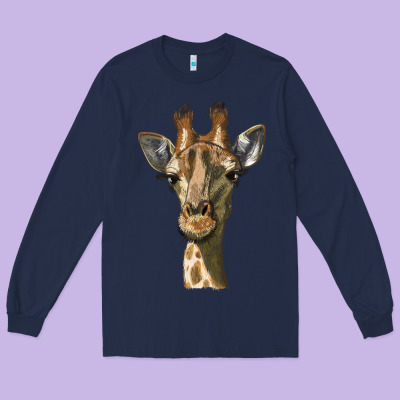 Giraffe Head Long Sleeve Tee Designed By Lillyallendesigns