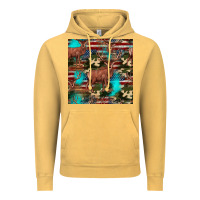 Vintage Mustard hunting deer american flag seamless pattern Vintage Hoodie - HRA Design Shop