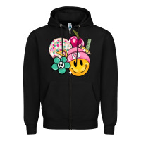 Black smiley face and school elementary Zipper Hoodie - MaliasSmallBusiness