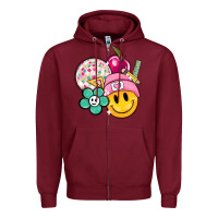 Burgundy smiley face and school elementary Zipper Hoodie - MaliasSmallBusiness