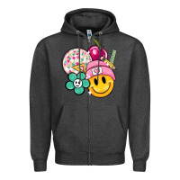 Charcoal Heather smiley face and school elementary Zipper Hoodie - MaliasSmallBusiness