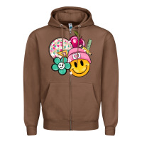 Chestnut smiley face and school elementary Zipper Hoodie - MaliasSmallBusiness