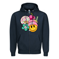 Navy smiley face and school elementary Zipper Hoodie - MaliasSmallBusiness