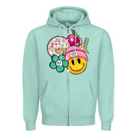 Seafoam smiley face and school elementary Zipper Hoodie - MaliasSmallBusiness