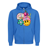 True Royal smiley face and school elementary Zipper Hoodie - MaliasSmallBusiness