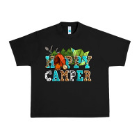 Black happy camper with trees and map Urban Heavy Tee - AdoDesignShop