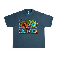 Midnight Navy happy camper with trees and map Urban Heavy Tee - AdoDesignShop