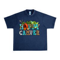 Navy happy camper with trees and map Urban Heavy Tee - AdoDesignShop