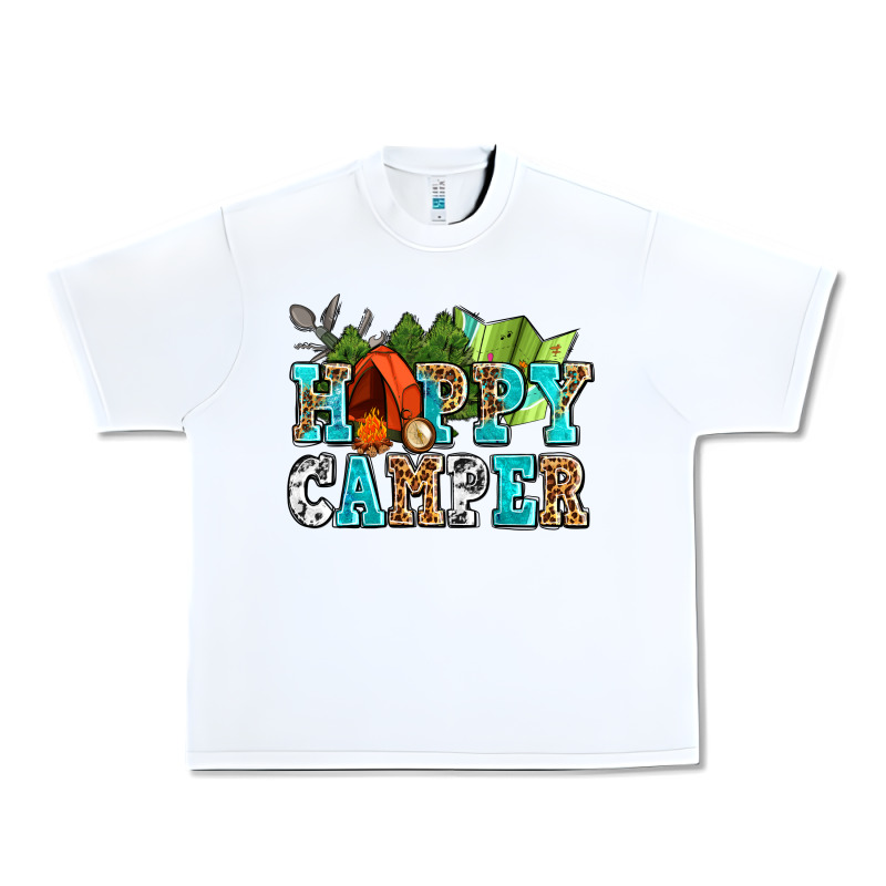 Happy Camper With Trees And Map Urban Heavy Tee by AdoDesignShop | Teevron