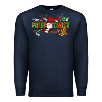 Navy christmas phlebotomist Premium Sweatshirt - LillyAllenDesigns