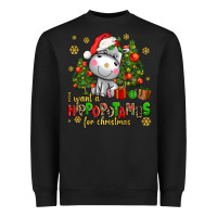Black i want a hippopotamus for christmas Heavyweight Sweatshirt - AdoDesignShop