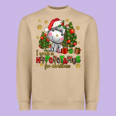 I Want A Hippopotamus For Christmas Heavyweight Sweatshirt Designed By Adodesignshop