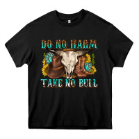 Black do no harm take no bull western Heavy Core Tee - texasbilliewilder